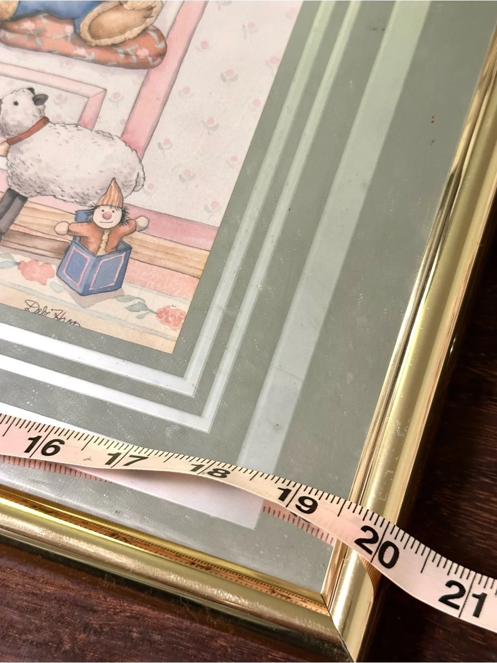 Vintage Debi Hron Teddy Bear Nursery Art Print Mirror